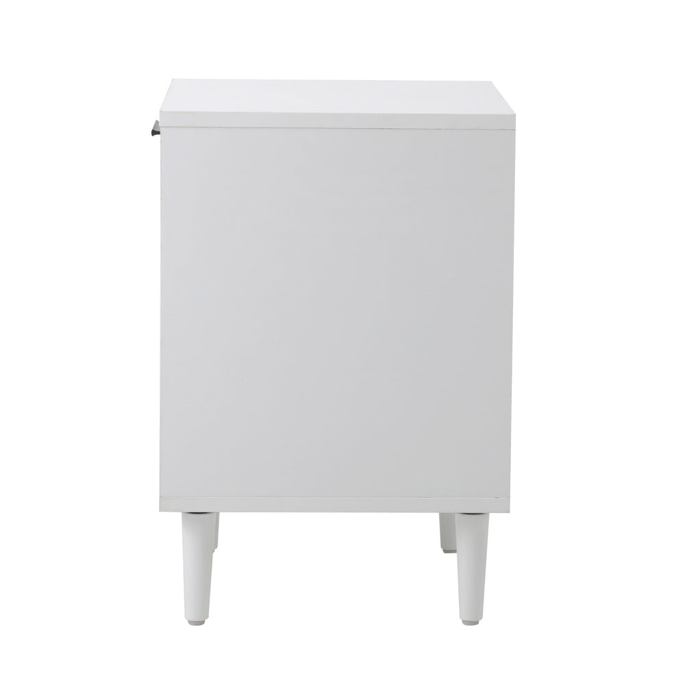 White Bedroom Bedside Table Nightstand Storage Cabinet