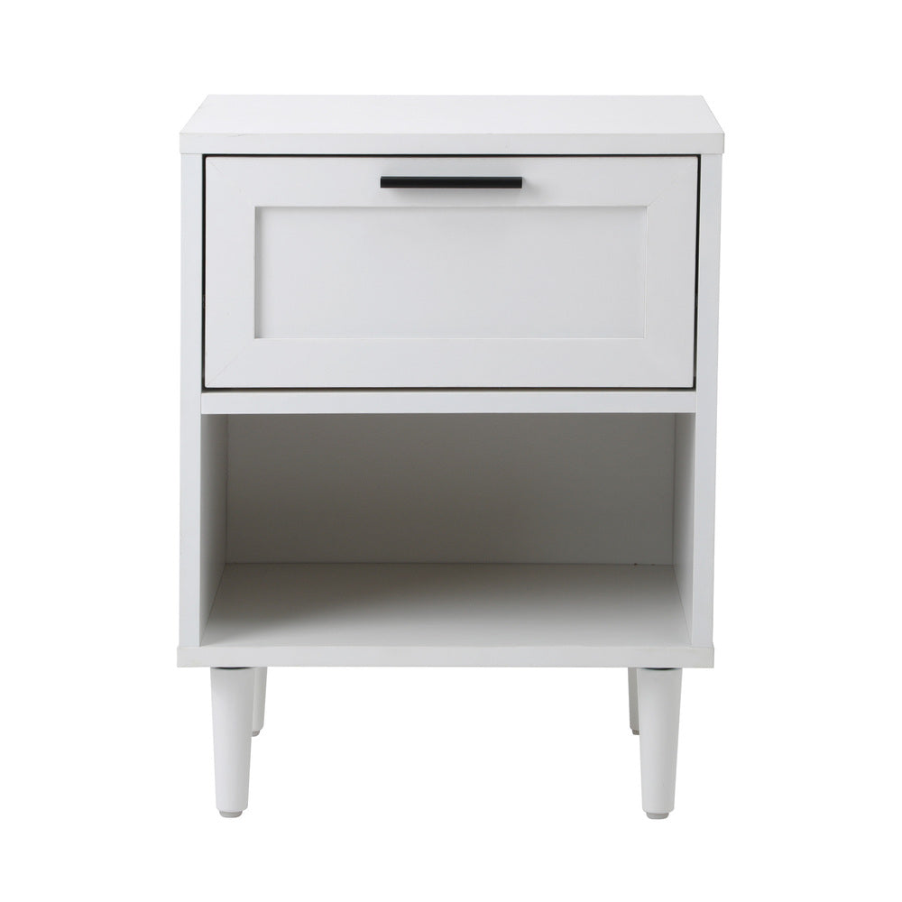 White Bedroom Bedside Table Nightstand Storage Cabinet