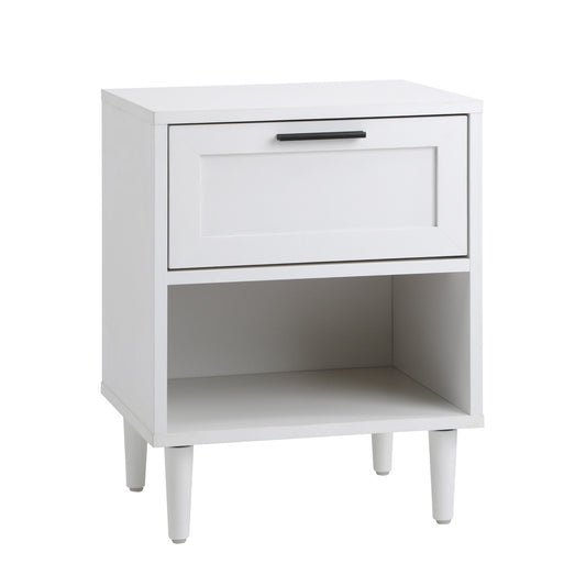 White Bedroom Bedside Table Nightstand Storage Cabinet