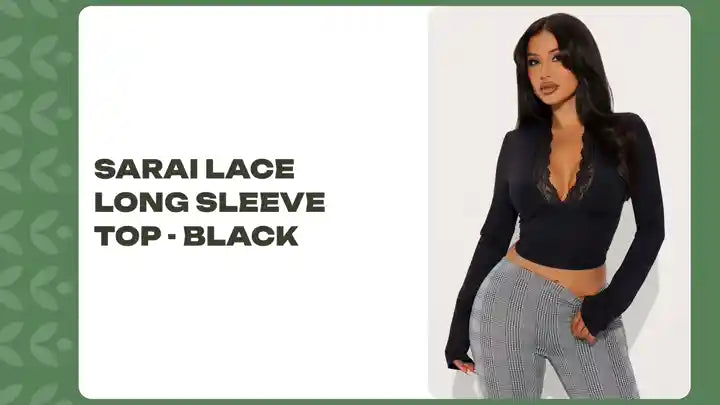 Sarai Lace Long Sleeve Top - Black by@Outfy