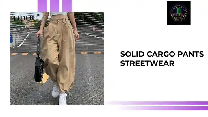 Solid Cargo Pants Streetwear by@Outfy