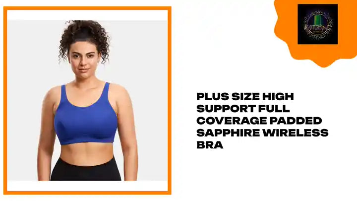 Plus Size High Support Full Coverage Padded Sapphire Wireless Bra by@Outfy