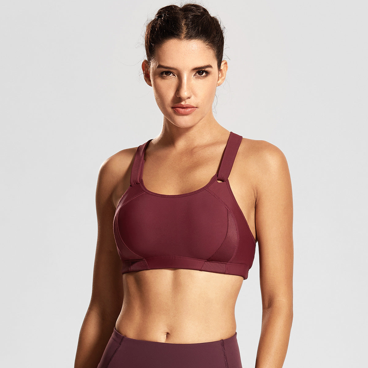 Ultra Max High Performance Padded Wireless Wine Sports Bra